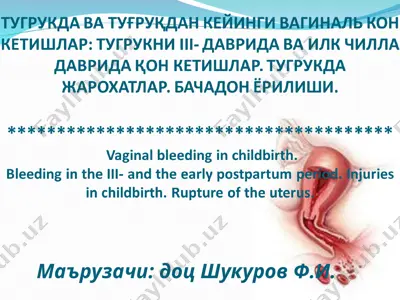 vaginal bleeding in childbirth — PPT