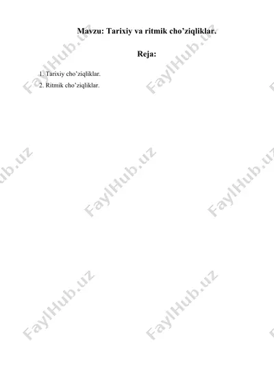 tarixiy va ritmik cho’ziqliklar — DOCX
