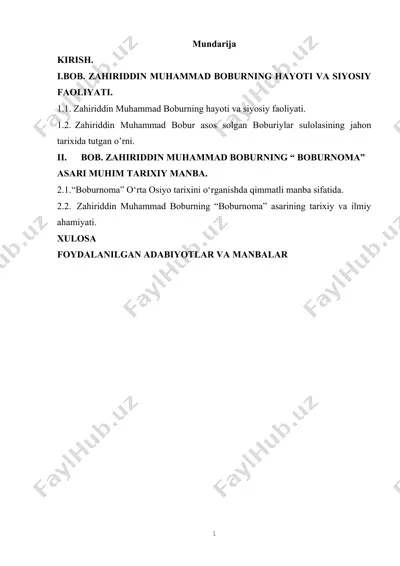 zahiriddin muhammad boburning "boburnoma" — DOCX