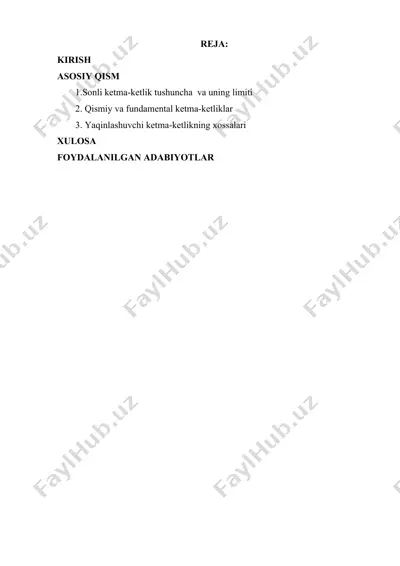 qisman va fundamental ketma-ketliklar — DOCX