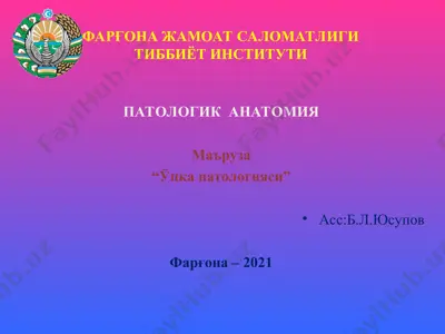 “ўпка патологияси” — PPT