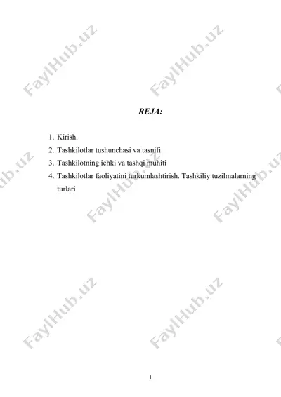 tashkilotlar tushunchasi va tasnifi — DOC