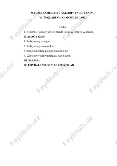 axloqiy tarbiya — DOCX
