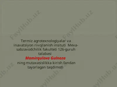 qishloq xo‘jalik mahsulotlarini saqlash va dastlabki qayta ishlashning ahamiyati — PPTX