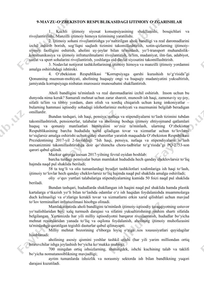 ijtimoiy sohani rivojlantirish — DOCX