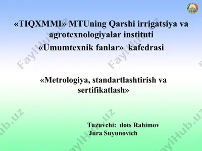 standartlashtirish asoslari — PPT