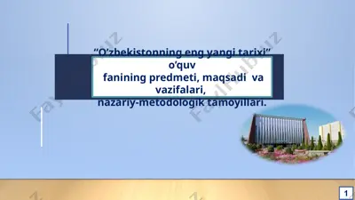 o’zbekistonning eng yangi tarixi — PPTX