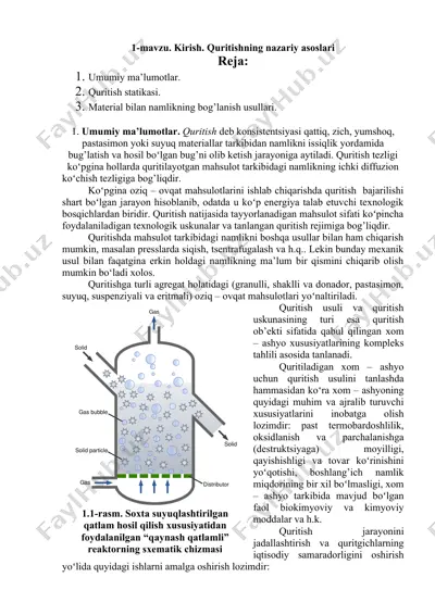 quritishning nazariy asoslari — DOCX
