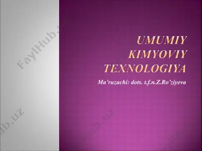 kimyoviy texnologiya — PPT