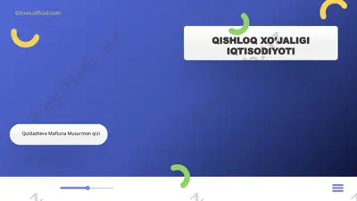 qishloq xo’jaligi iqtisodiyoti — PPTX