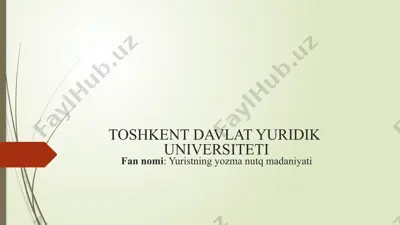 yuristning yozma nutq madaniyati — PPTX