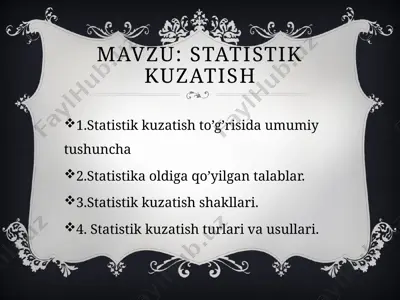 statistika kuzatish — PPTX