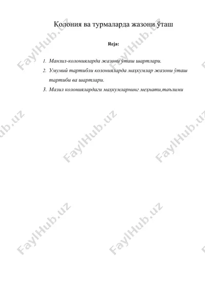 колония ва турмаларда жазони ўташ — DOCX