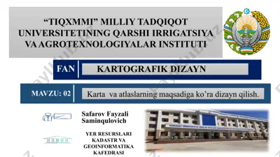kartografiyasohasi. dizaynqarorlarkartalarqabulqilishjarayonidir. — PPTX