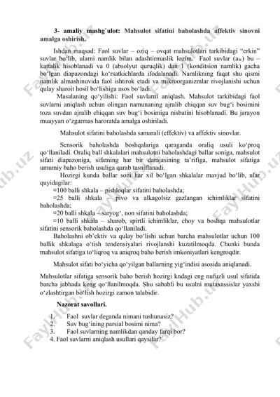 faol suvlar tarkibidagi “erkin” suvlar — DOCX