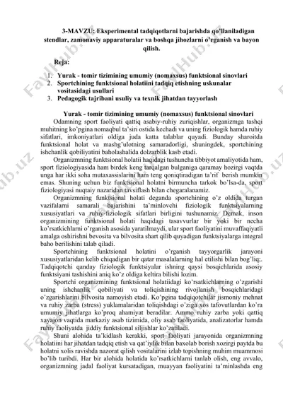 sportchining funktsional holati tajribasi — DOCX