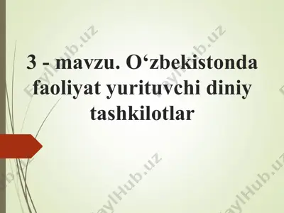 diniy tashkilotlar va konfessiyalar — PPT