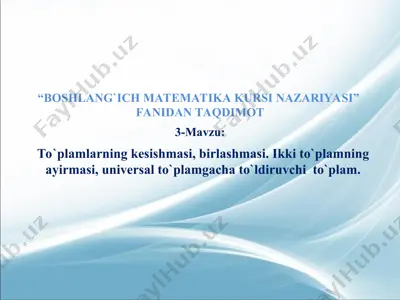 boshlang`ich matematika kursi nazariyasi — PPT