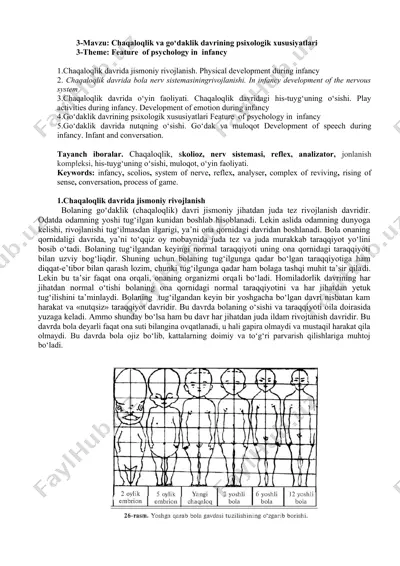 chaqaloqlik davrida jismoniy rivojlanish — DOC