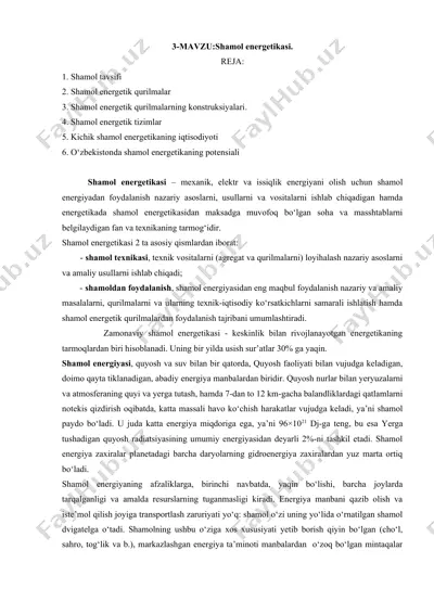 shamol energetikasi — DOCX