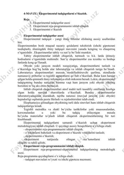 eksperimental tadqiqotlar — DOCX