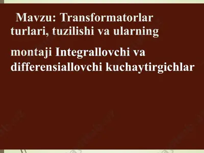 transformatorlar — PPTX