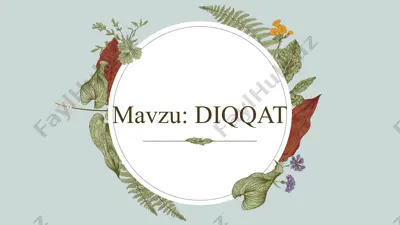 diqqat — PPT