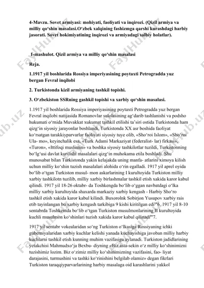 qizil armiya va milliy qo‘shin masalasi — DOCX