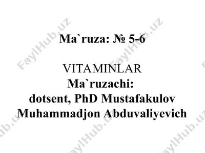 **vitaminlar** — PPT