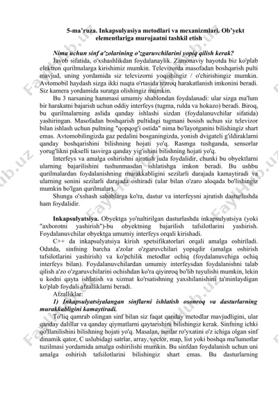inkapsulyasiya metodlari va mexanizmlari — DOCX