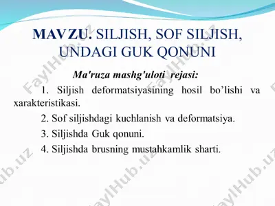siljish va sof siljish mashg'uloti — PPT