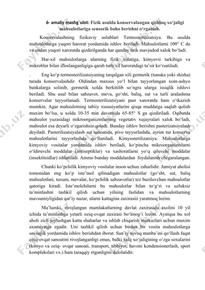 termosterilizatsiya — DOCX