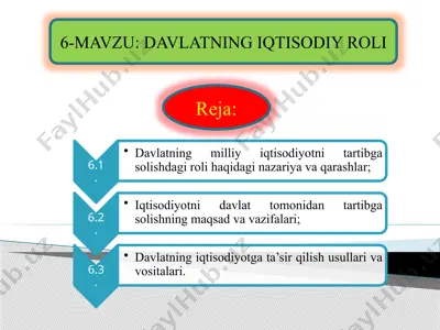 davlatning iqtisodiy rol — PPTX