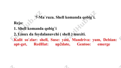 shell komanda qobig'i — PPTX