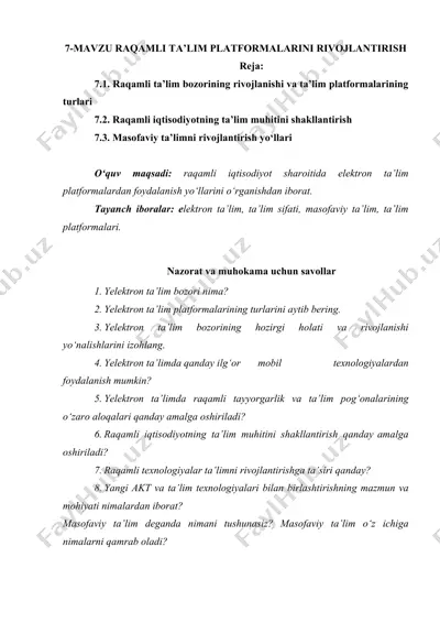 raqamli ta'lim platformalari — DOC