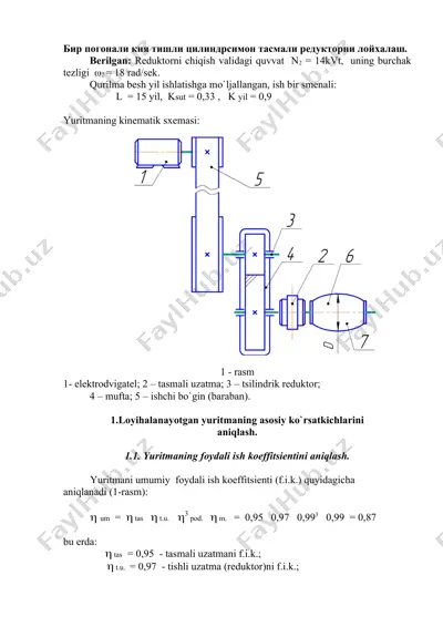 tasmali tsilindrik reduktor — DOCX