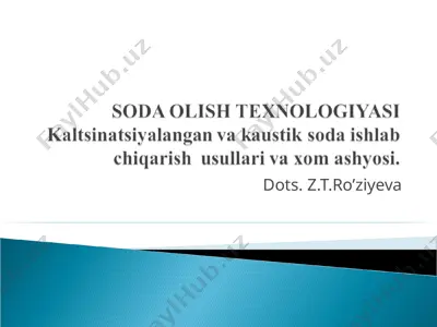 soda olish texnologiyasi — PPT