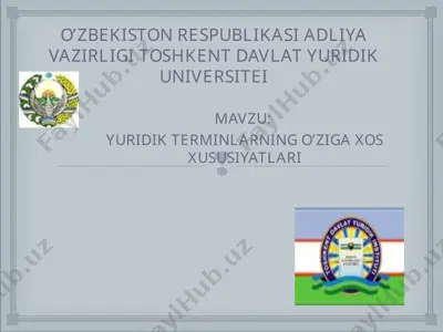 yuridik terminlarning o'ziga xos xususiyatlar — PPT