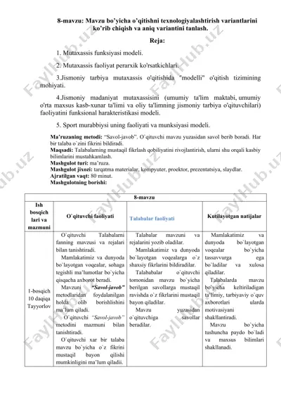 o'qitish texnologiyalari va metodlari — DOCX