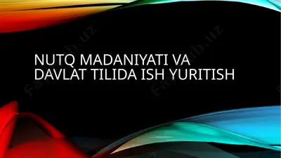 nutqmadaniyativadavlattilidaishyuritish — PPTX