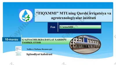davlat xaridini tashkilotish — PPTX