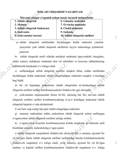 ishlab chiqarish nazariyasi — DOCX