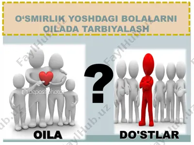 o‘smirlik yoshdagi bolalarni oilada tarbiyalash — PPT