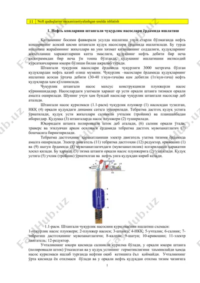 neft quduqlarini mexanizastiyalashgan usulda ishlatish — DOCX