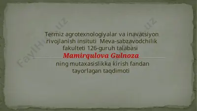 paxtatolasi texnologiyasi — PPTX
