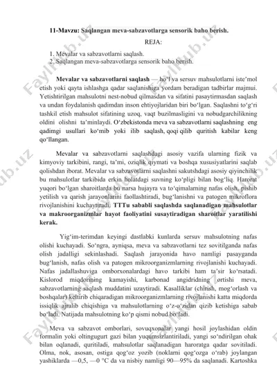 mevalar va sabzavotlarni saqlash — DOCX