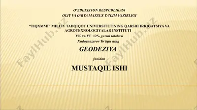 oliy geodeziya — PPT
