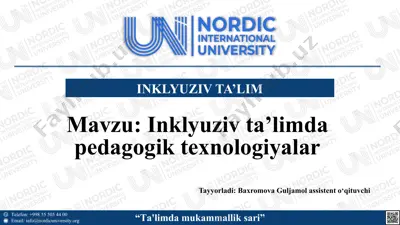inklyuziv ta'limda pedagogik texnologiyalar — PPTX