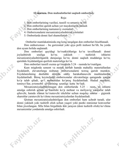 don mahsulotlarini saqlash omborlari. — DOCX