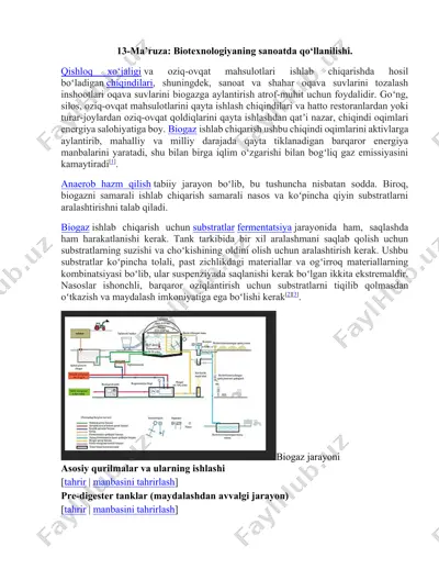biogaz ishlab chiqarish uslubi — DOCX